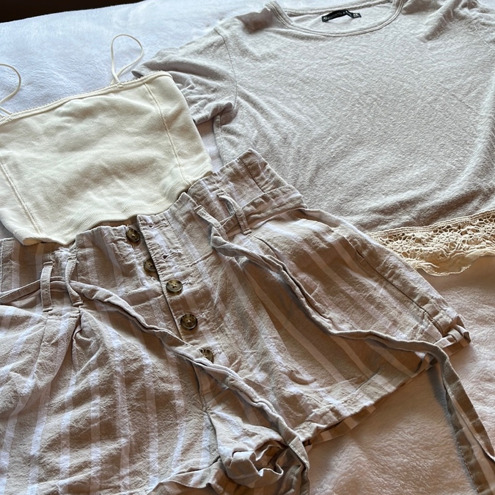 Lot of 3 Abercrombie & Fitch tops and shorts